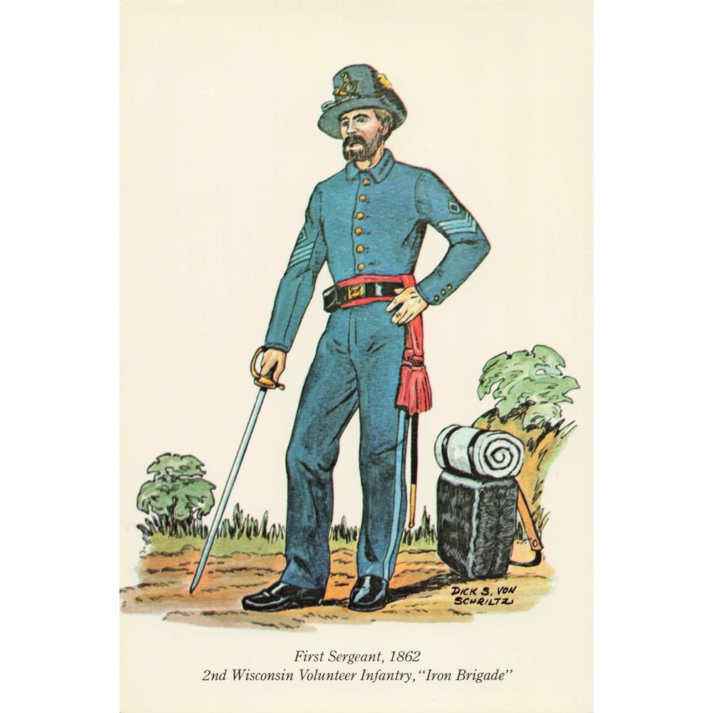 Ten Soldiers of the Civil War Set 1 Postcards Dick S Von Schriltz 1970 VG - Picture 15 of 16